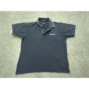 Philips Polo Shirt Mens Medium Short Sleeve Golf Casual Club Colors‎ Black